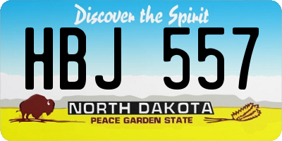 ND license plate HBJ557