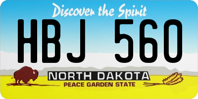 ND license plate HBJ560