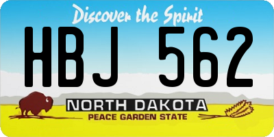 ND license plate HBJ562