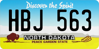 ND license plate HBJ563