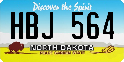ND license plate HBJ564
