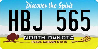 ND license plate HBJ565