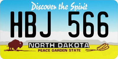 ND license plate HBJ566