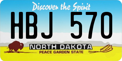 ND license plate HBJ570