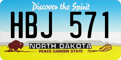 ND license plate HBJ571