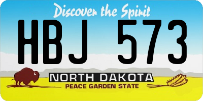 ND license plate HBJ573