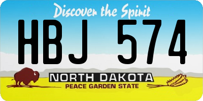 ND license plate HBJ574