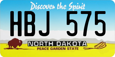 ND license plate HBJ575