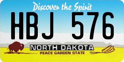 ND license plate HBJ576