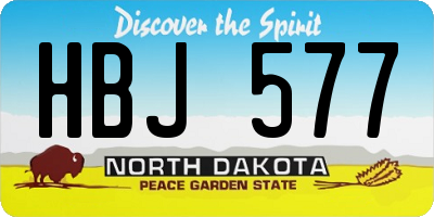 ND license plate HBJ577