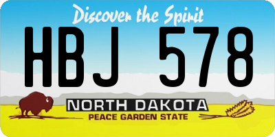 ND license plate HBJ578