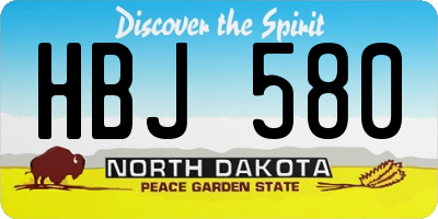 ND license plate HBJ580