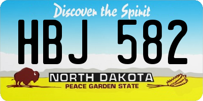 ND license plate HBJ582