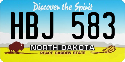 ND license plate HBJ583