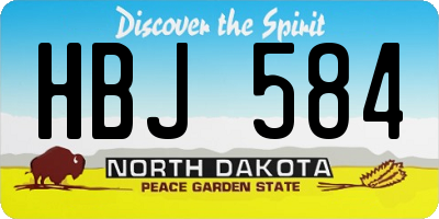 ND license plate HBJ584