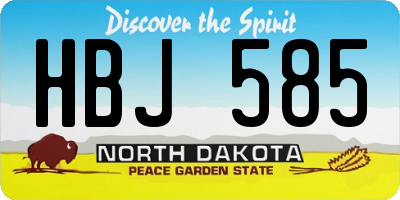 ND license plate HBJ585