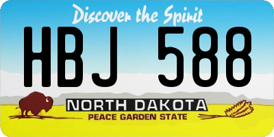 ND license plate HBJ588