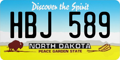 ND license plate HBJ589