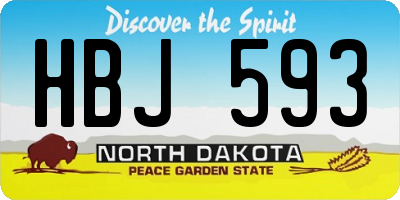 ND license plate HBJ593