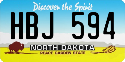 ND license plate HBJ594