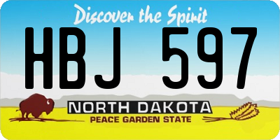 ND license plate HBJ597