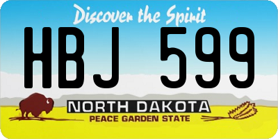 ND license plate HBJ599