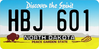ND license plate HBJ601