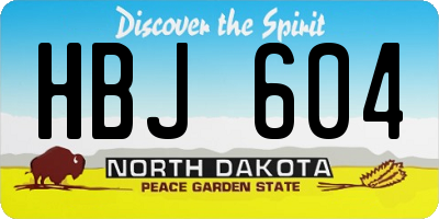 ND license plate HBJ604