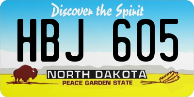 ND license plate HBJ605