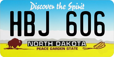 ND license plate HBJ606