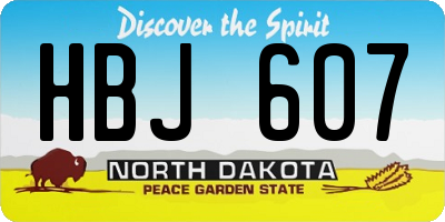 ND license plate HBJ607