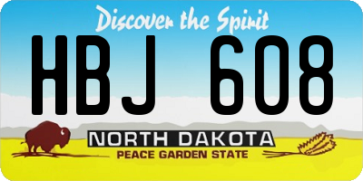 ND license plate HBJ608