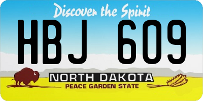 ND license plate HBJ609