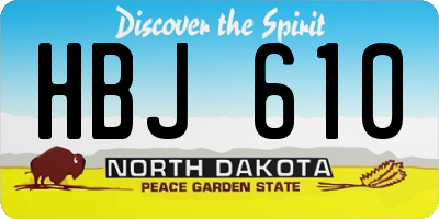 ND license plate HBJ610