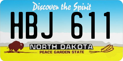 ND license plate HBJ611