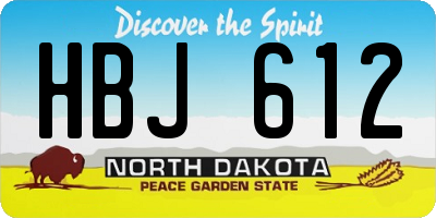 ND license plate HBJ612