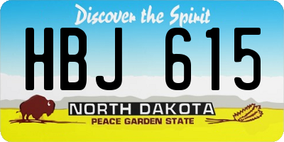 ND license plate HBJ615