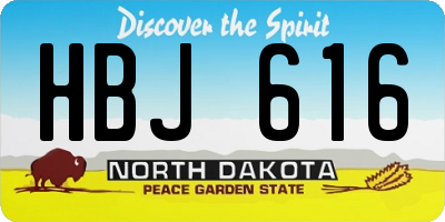 ND license plate HBJ616