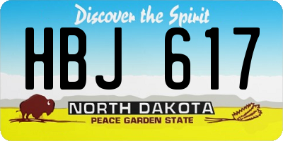 ND license plate HBJ617