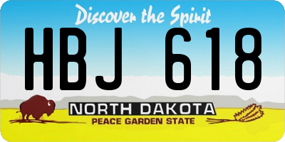 ND license plate HBJ618