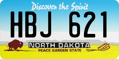 ND license plate HBJ621