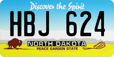 ND license plate HBJ624