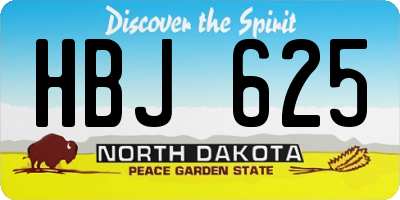 ND license plate HBJ625