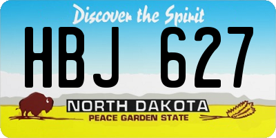 ND license plate HBJ627