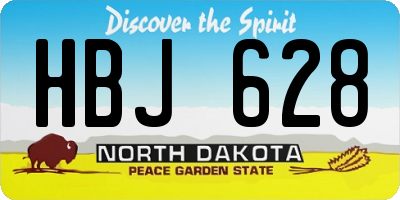 ND license plate HBJ628