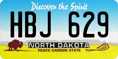 ND license plate HBJ629