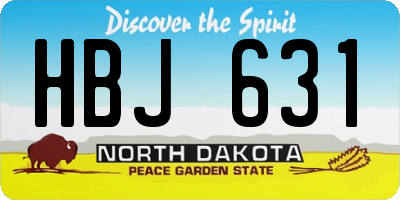 ND license plate HBJ631