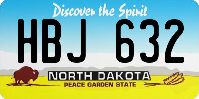 ND license plate HBJ632