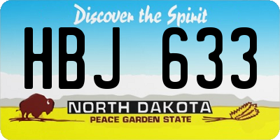 ND license plate HBJ633