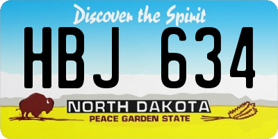 ND license plate HBJ634